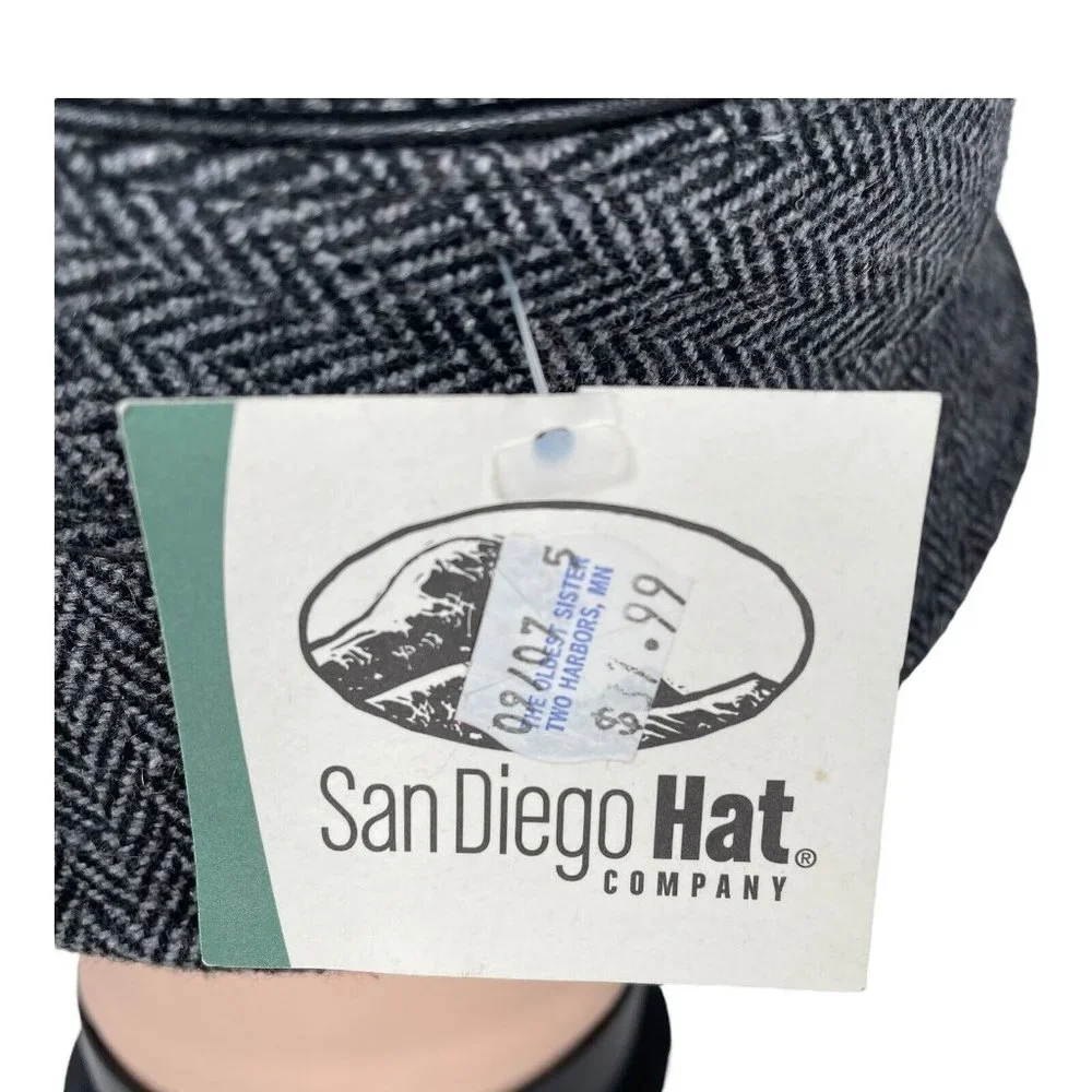 NWT San Diego Hat Company Women’s Hat Black Gray Herringbone OS